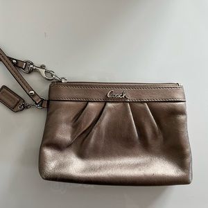Coach metallic wristlet